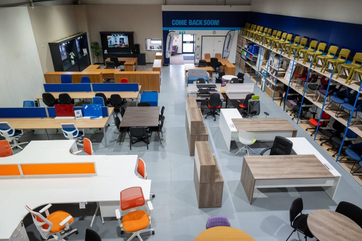 Second hand office furniture in Telford showroom