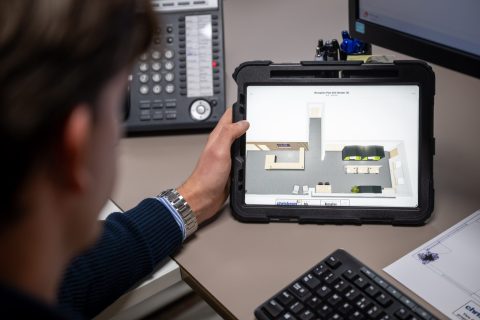 Planning office design with 3D planning software