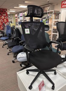 Office chairs on display in Telford showroom